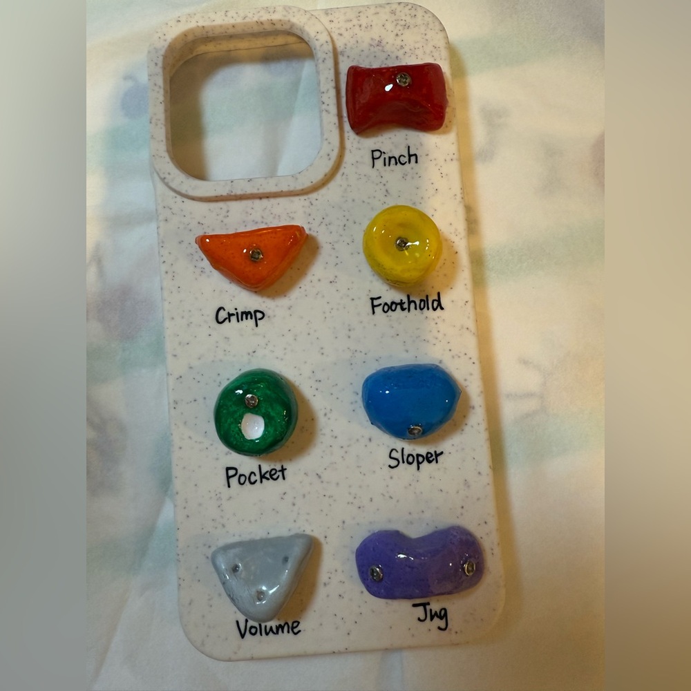 NWOT handmade bouldering climbing iPhone 15 pro max phone case